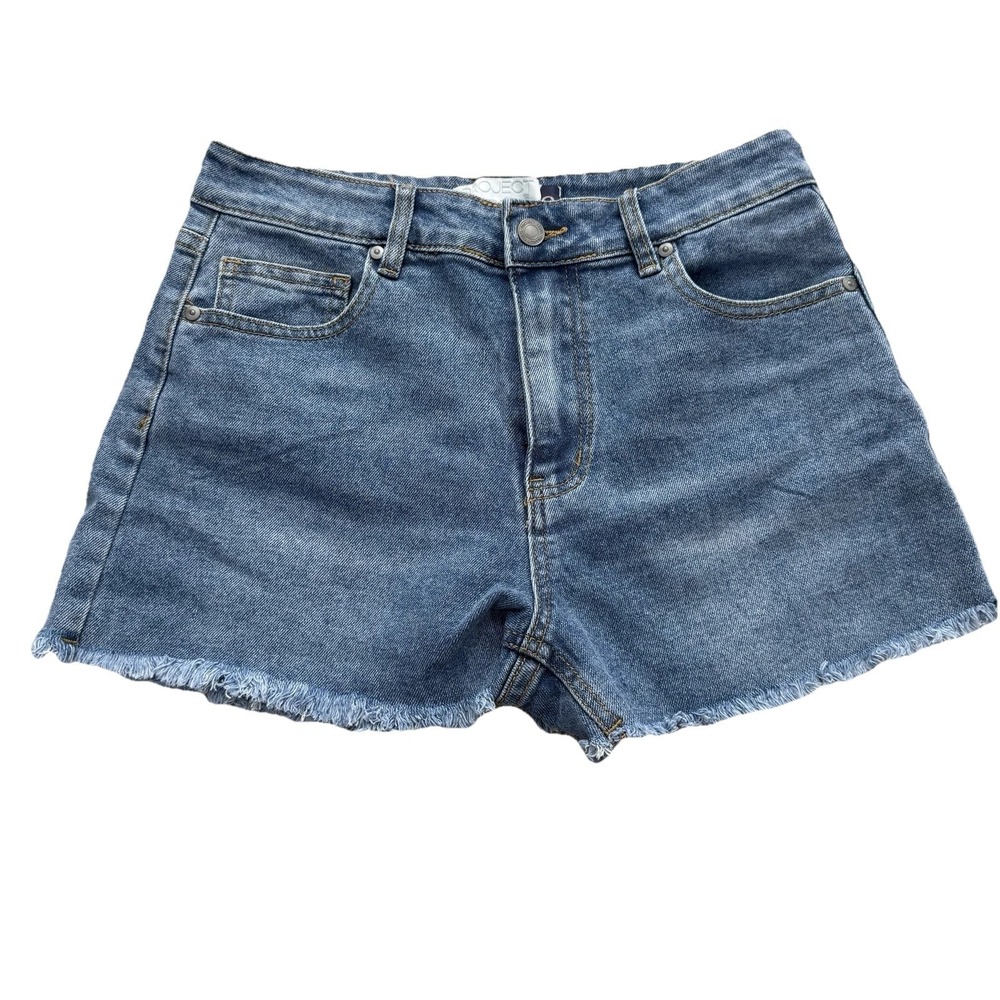 Project Rebel Juniors Size 9 Denim High Waisted Light-Med‎ Wash Shorts Womens